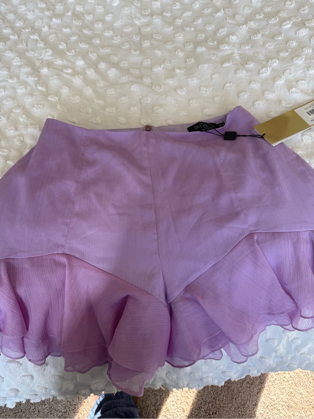 PatBO Lavender Ruffle Mini Shorts - Picture 6 of 7
